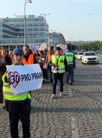 Klimatičtí aktivisté v centru Prahy