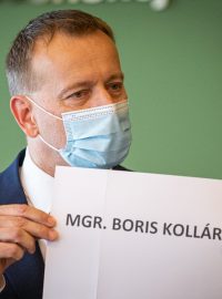 Předseda slovenského parlamentu Boris Kollár na tiskové konferenci