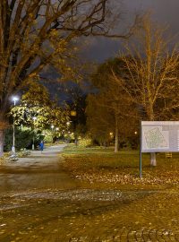 Světelná stezka v parku v Lužánkách