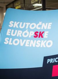 Volební noc koalice stran Progresivní Slovensko a Spolu po skončení hlasování ve volbách do Evropského parlamentu