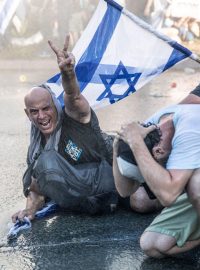 Protestující v Izraeli pro soudní reformě