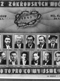 Muži zavraždění při Zákřovské tragédii 20. dubna 1945 (Oldřich Ohera je otec pamětnice)