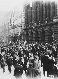 Vyhlášení Československé republiky v Praze 28. října 1918