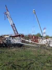 Rádiové vysílače poškozené výbuchem v moldavském městě Maiac poblíž ukrajinských hranic
