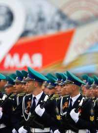 Vojenská přehlídka 9. května 2019 na Rudém náměstí v Moskvě
