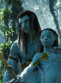 Jake Sully (Sam Worthington) se synem Neteyamem ve snímku Avatar: The Way of Water