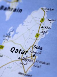 Katar na mapě. Ilustrační foto.