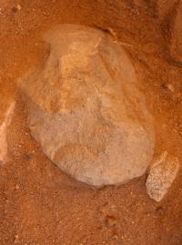 Kamenná hlava sekery vykopána u Madjedbebe v severní Austrálii