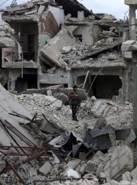 Zničené budovy v Dúmě