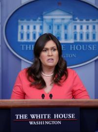 U.S. White House Press Secretary Sarah Huckabee Sanders holds the daily briefing at the White House in Washington, D.C., U.S., June 18, 2018. REUTERS/Leah Millis