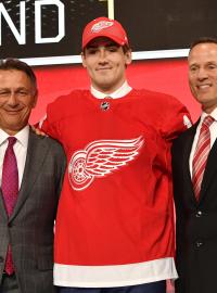 Čerstvá šestka draftu NHL Filip Zadina v dresu Detroitu Red Wings