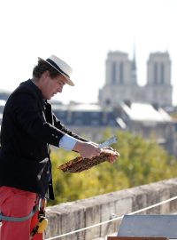 V Paříži je více než 1000 úlů. Například na střeše Pařížské mincovny s výhledem na katedrálu, kde v roce 2018 fotila agentura Reuters