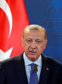 Turecký prezident Recep Tayyip Erdogan během své návštěvy Budapešti