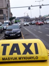 Stávka taxikářů v Praze