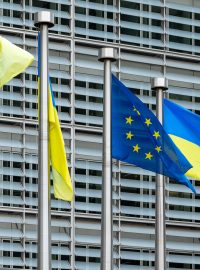 vlajka Ukrajiny a Evropské unie