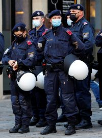 Policie na místě útoku ve Vídni