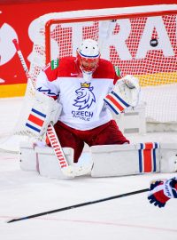 Michail Grigorenko dává vítěznou branku utkání Rusko - Česko