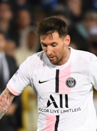 Lionel Messi v zápase PSG proti Bruggám