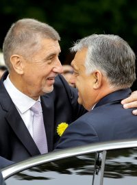 Andrej Babiš (ANO) vítá maďarského premiéra Viktora Orbána v Česku