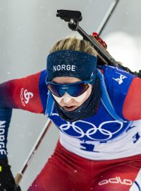 Norská biatlonistka Marte Olsbuová Röiselandová