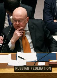 Ruský velvyslanec při OSN Vasilij Alexejevič Něbenzja
