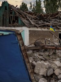 Dům v Doněcké oblasti zničený ruským útokem