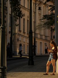 Ulice Moskvy v létě