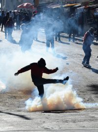 Pěstitelé koky protestují ve městě La Paz v Bolívii
