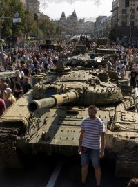 V centru Kyjeva se konala výstava zničené ruské vojenské techniky