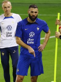 Karim Benzema na tréninku francouzské reprezentace