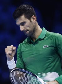 Novak Djoković ve finále Turnaje mistrů.
