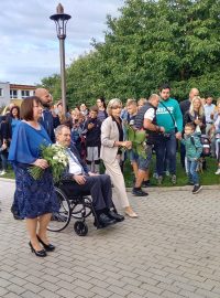 Prezident Miloš Zeman spolu s manželkou Ivanou přivítali prvňáčky v lánské Základní škole Charlotty Garrigue Masarykové