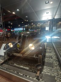 Drezína je součástí multifunkční expozice pražského nádraží
