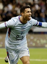 Cristiano Ronaldo oslavuje první gól v dresu svého nového zaměstnavatele
