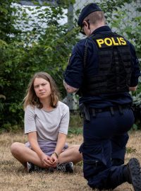 Greta Thunbergová a policie