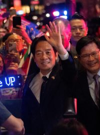 Tchajwanský viceprezident William Lai při příjezdu do hotelu v New Yorku