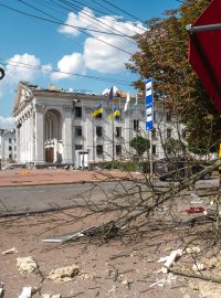 Následky ruského útoku v Černihivu