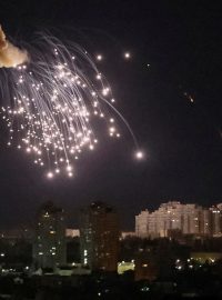 Výbuch dronu nad Kyjevem
