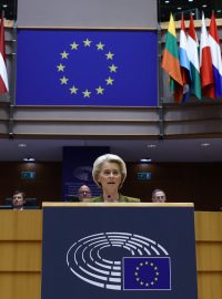 Předsedkyně Evropské komise Ursula von der Leyenová vystoupila v Evropském parlamentu v Bruselu
