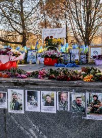 Připomínka ukrajinských vojáků padlých v bojích v Záporožské oblasti