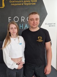 Běloruští aktivisté Dimitry Lukomski a Violleta Majšuková