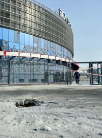 Škody po ostřelování v ruském Bělgorodu (fotografie z 21. března 2024)