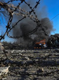 Záporoží po ruském raketovém útoku na Ukrajině 5. dubna 2024