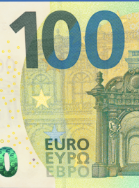 Vzor bankovky v nominální hodnotě 100 eur