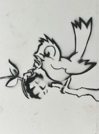 Banksyho Pták s granátem