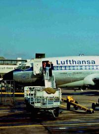 Unesené letadlo společnosti Lufthansa