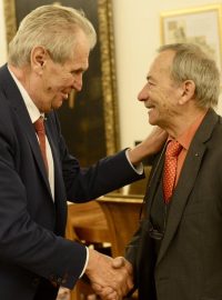 Prezident Miloš Zeman a předseda Senátu Jaroslav Kubera
