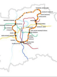 navrhovaná okružní trasa pražského metra