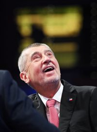 Andrej Babiš na sněmu hnutí ANO na pražském Chodově