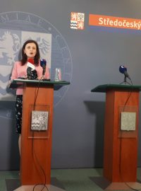 Jaroslava Pokorná Jermanová (ANO) během tiskové konference.